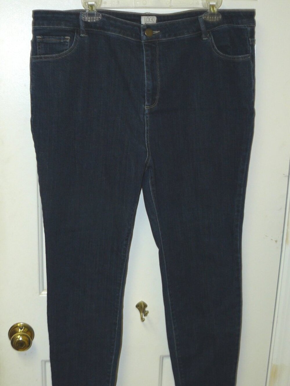 LOGO by Lori Goldstein Petite 5-Pocket Skinny Dark Blue Denim Jeans Sz 20WP
